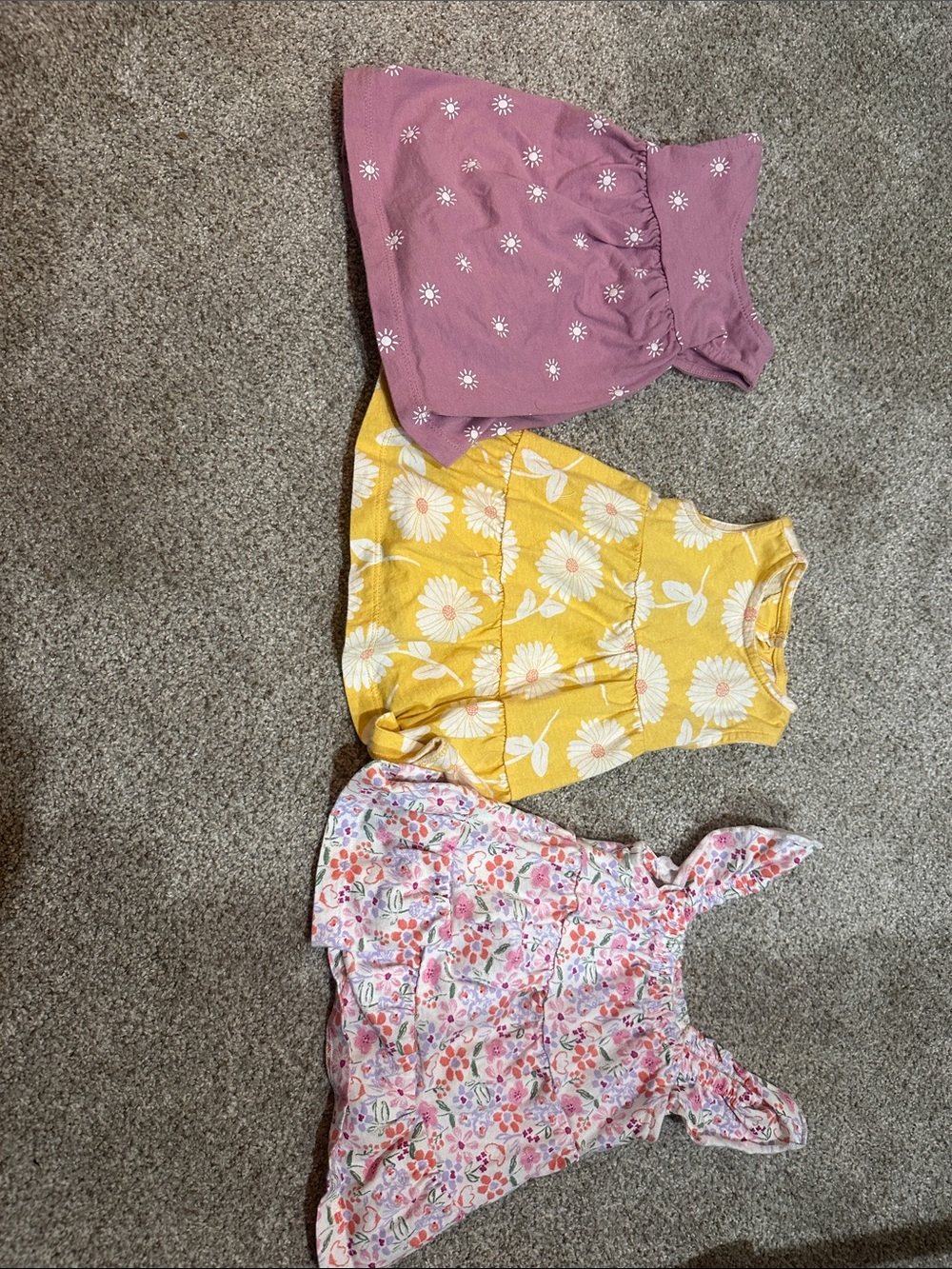 Girls excellent condition Floral Sundress Bundle - Pink, Yellow, Lavender